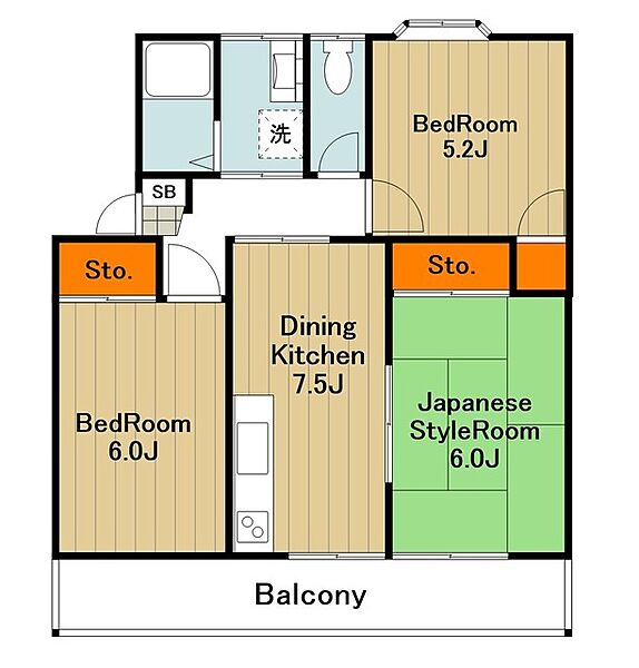 サンタハウス ｜神奈川県相模原市中央区淵野辺本町５丁目(賃貸アパート3DK・1階・55.96㎡)の写真 その2