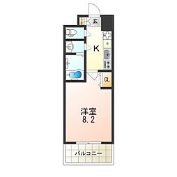 阪神本線 尼崎駅 徒歩7分の賃貸マンション 3階1Kの間取り