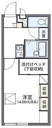 レオパレスガルデニア若葉 1Kの間取図画像