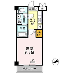 ラ・プランタン 1階1Kの間取り
