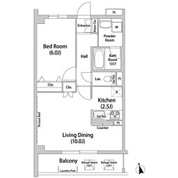 ヒューリックレジデンス調布柴崎 1LDKの間取図画像