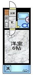 ヴィラ田無 1Kの間取図画像
