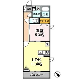 グレーヌメゾン 2階1LDKの間取り