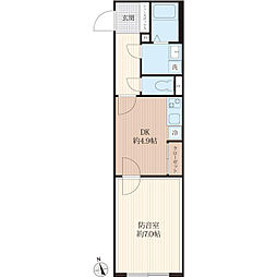 VORT高井戸西residence 1DKの間取図画像