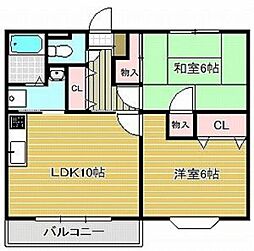 メゾン東大沼 2LDKの間取図画像
