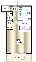 クリア・パル上用賀 3階ワンルームの間取り