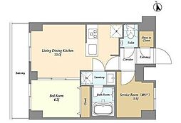 Augusta Residence大森 7階1SLDKの間取り