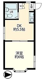 ビレッヂマウンテン東長崎 1DKの間取図画像