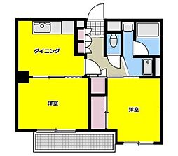 西武池袋線 練馬駅 徒歩8分の賃貸マンション 3階2DKの間取り