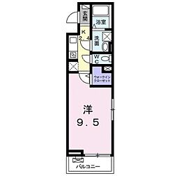 エデンワン 1Kの間取図画像