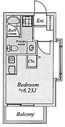 本郷菊富士レジデンス 2階ワンルームの間取り