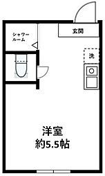 MANNAA ワンルームの間取図画像