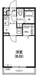 リブリ・薬園台 1階1Kの間取り