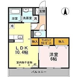 ファインフレッサ 1LDKの間取図画像