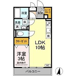 リ・サクラB 1LDKの間取図画像