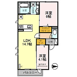 メゾン・ハルモニアW-room 2LDKの間取図画像