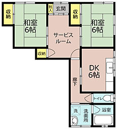 JR内房線 木更津駅 徒歩15分の賃貸アパート 2階2SDKの間取り