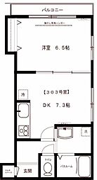 オーラムブルーム豊玉 1DKの間取図画像