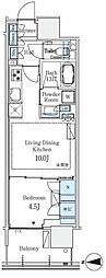 グランシテイタワー月島 1LDKの間取図画像