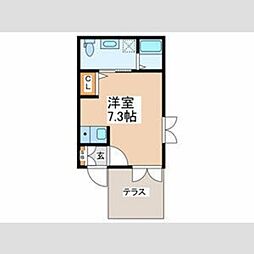 Ｓｔｅｌｌａ Ｃａｓａ 1階ワンルームの間取り