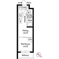 (仮称)プラチナスクエア赤羽 4階1DKの間取り
