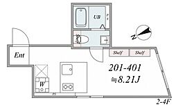 trias912 2階ワンルームの間取り