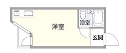 赤坂キャステール ワンルームの間取図画像