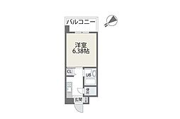 アバンダント21 1Kの間取図画像