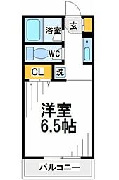 アルファネクスト北松戸第1-2 1Kの間取図画像