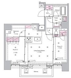 シーフォルム板橋3 12階2LDKの間取り