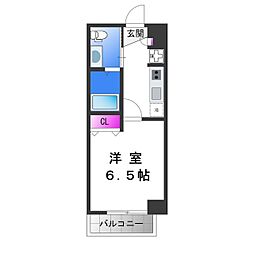 プレサンスNEO長堂アウローラ 7階1Kの間取り