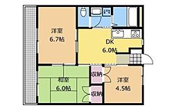 レルヘンホフI 2階3DKの間取り