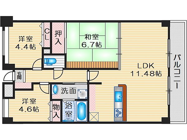 アーバンヒルズ千里 ｜大阪府吹田市上山手町(賃貸マンション3LDK・6階・72.00㎡)の写真 その1