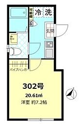 I-SQUARE 3階1Kの間取り