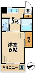 ハイムルネッサンス(堀之内3) 3階1Kの間取り