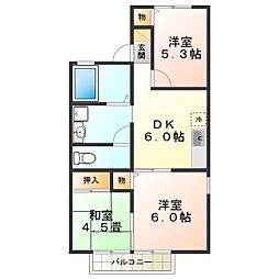 ステラ・ハイツ 3DKの間取図画像
