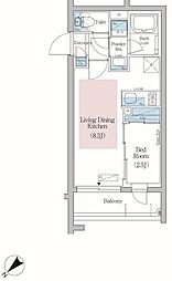 アーバネックス文京小石川 5階1LDKの間取り