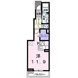 ディンプルアリモト ワンルームの間取図画像