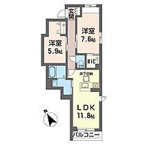 セントリビエ 00103 ｜ 神奈川県相模原市緑区橋本５丁目17-10（賃貸マンション2LDK・1階・60.39㎡） その2