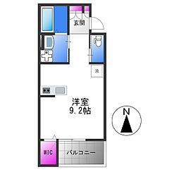 ディアコートヤタ ワンルームの間取図画像