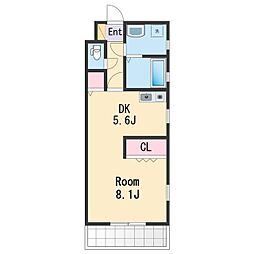 JR阪和線 和歌山駅 徒歩12分の賃貸マンション 3階1DKの間取り