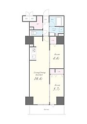 スターズスクエア浦和美園 5階2LDKの間取り