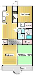 メゾンドール・カムイα館 3DKの間取図画像