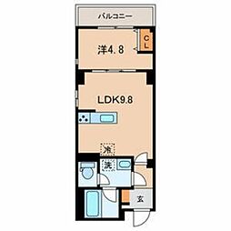 仮称墨田区亀沢3丁目計画 3階1LDKの間取り