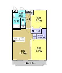 エトワール 2LDKの間取図画像