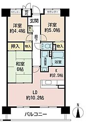 アレフ長吉 3LDKの間取図画像