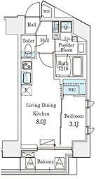 デュオフラッツ池袋 12階1LDKの間取り