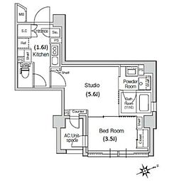 スタイリオ元住吉2 1DKの間取図画像