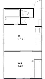 第一クリーンコーポ 3階1DKの間取り