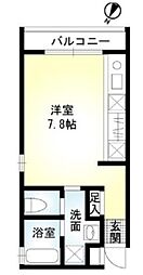 リシェス橋本 3階ワンルームの間取り
